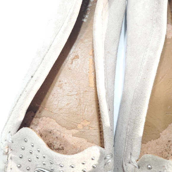 Coach Suede Leather Moccasin Loafers Driving Flats Studded Slip-on - Picture 7 of 8